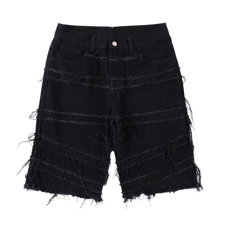 Niche Tassel Design Five-Point Pants