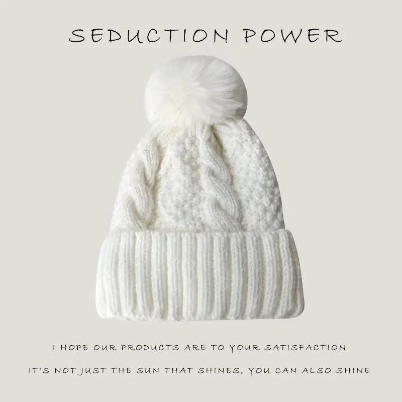 Solid Color Knitted Woolen Hat for Winter Wear
