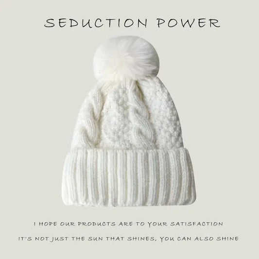 Solid Color Knitted Woolen Hat for Winter Wear