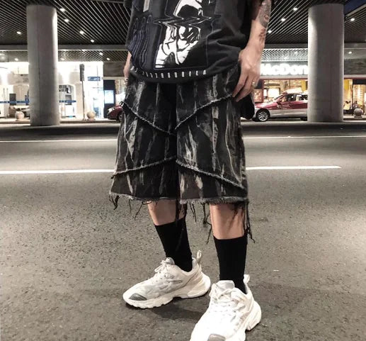 Niche Tassel Design Five-Point Pants