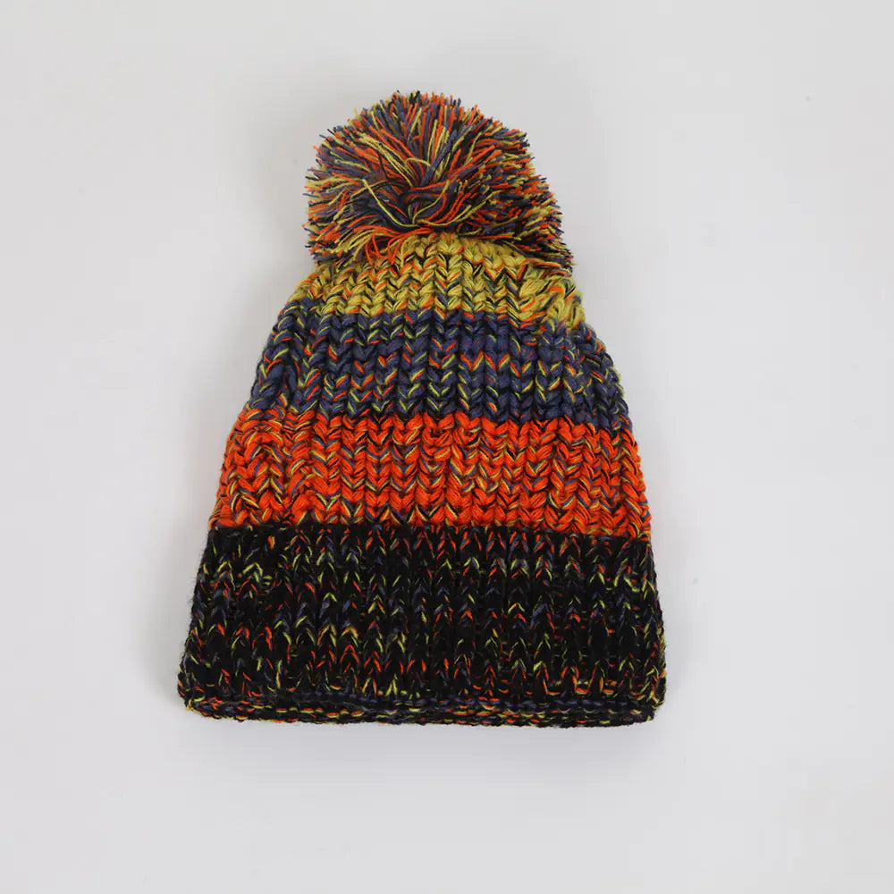 Korean Style Cute Knitted Hat with Fur Ball Design