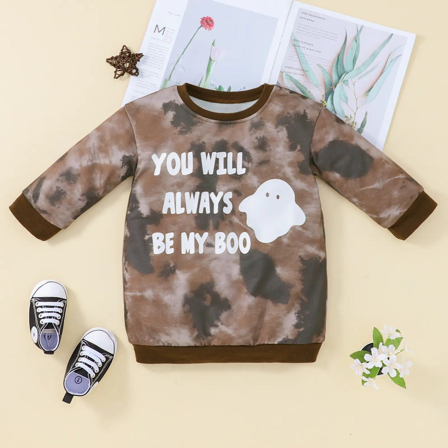 Children's Long-Sleeved Sweater with Letter Design