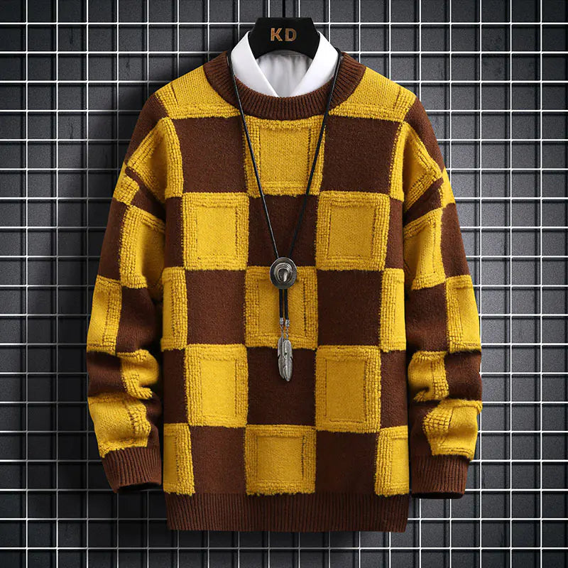 Men's Slim-fit Knitted Long-sleeve Round Neck Sweater