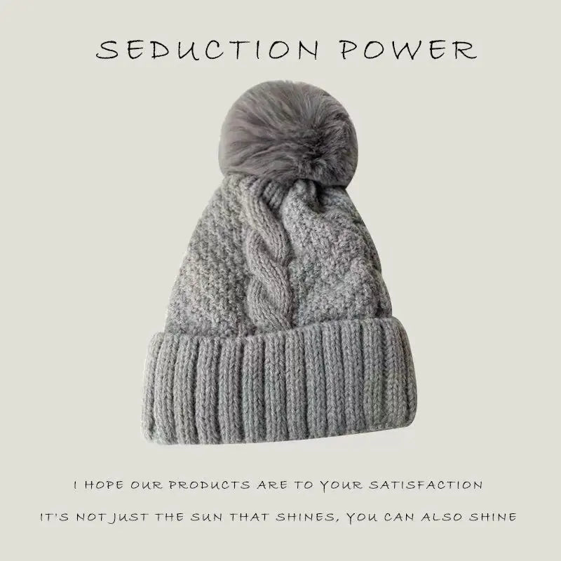Solid Color Knitted Woolen Hat for Winter Wear