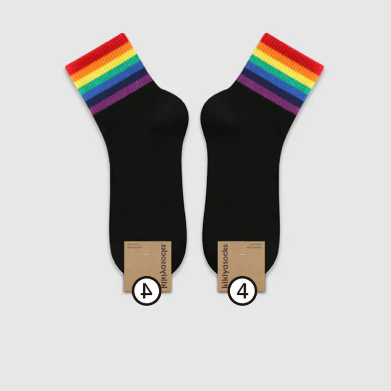 Striped Cotton Socks in Simple College Style