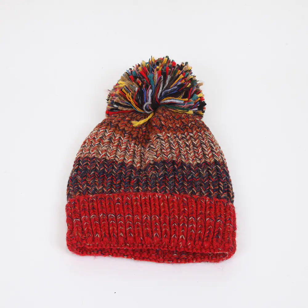 Korean Style Cute Knitted Hat with Fur Ball Design