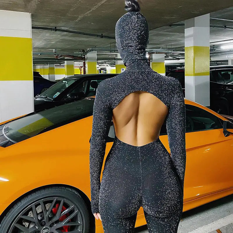 New Women's Long Sleeve High Neck Jumper Bodysuit