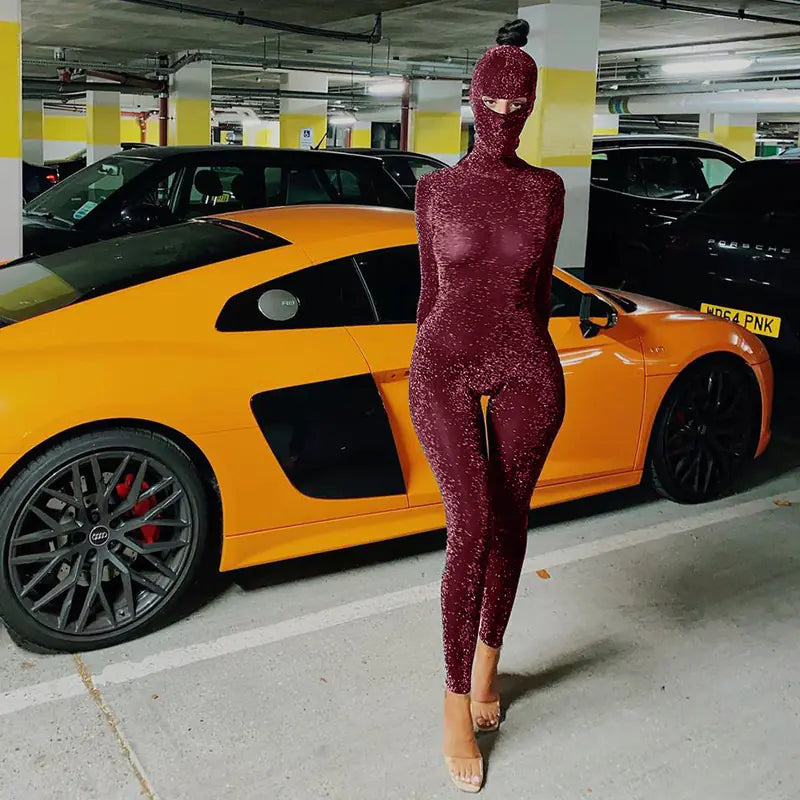 New Women's Long Sleeve High Neck Jumper Bodysuit