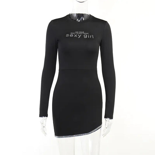 Slim Fit Rhinestone Women's Hip Skirt