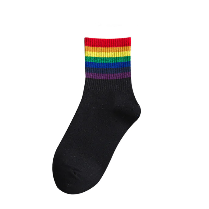 Striped Cotton Socks in Simple College Style