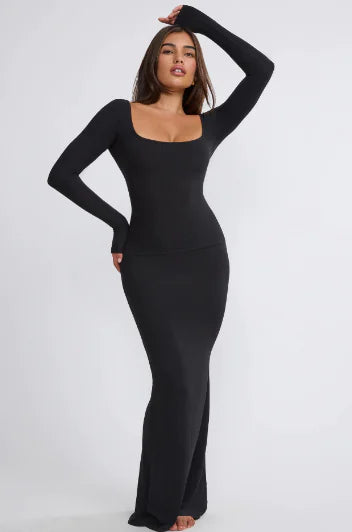 Two-in-One Long Sleeve Body Shaping Dress