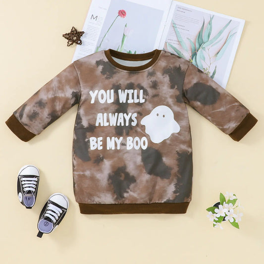 Children's Long-Sleeved Sweater with Letter Design