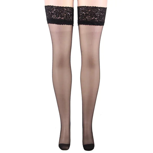 Wide Lace High Tube Women's Silicone Non-Slip Stockings