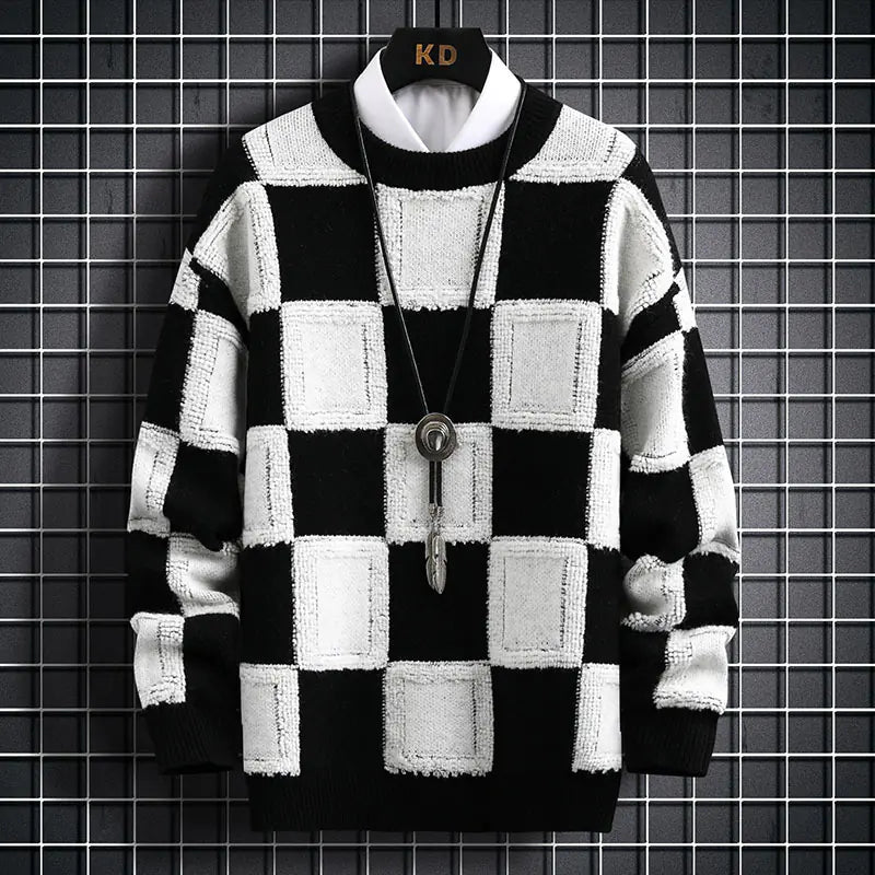 Men's Slim-fit Knitted Long-sleeve Round Neck Sweater