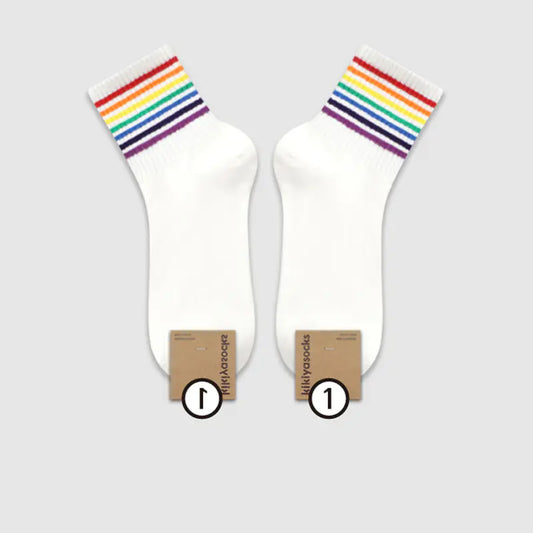Striped Cotton Socks in Simple College Style