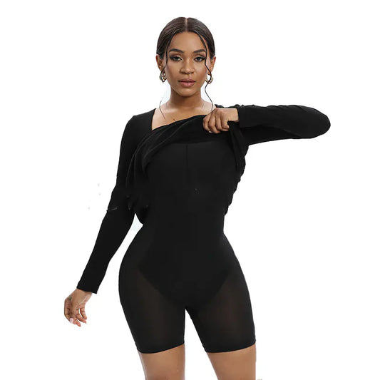 Two-in-One Long Sleeve Body Shaping Dress