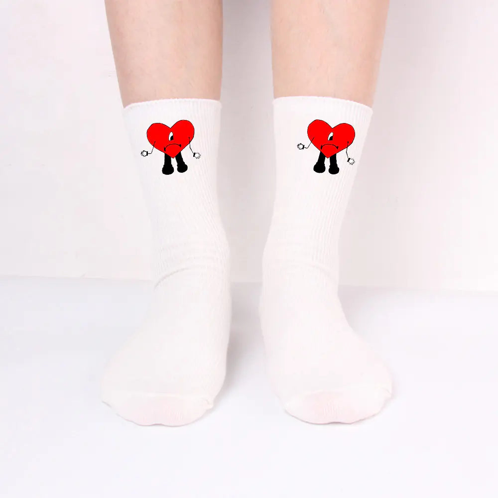Black and White Long Cotton Knitted Socks for All