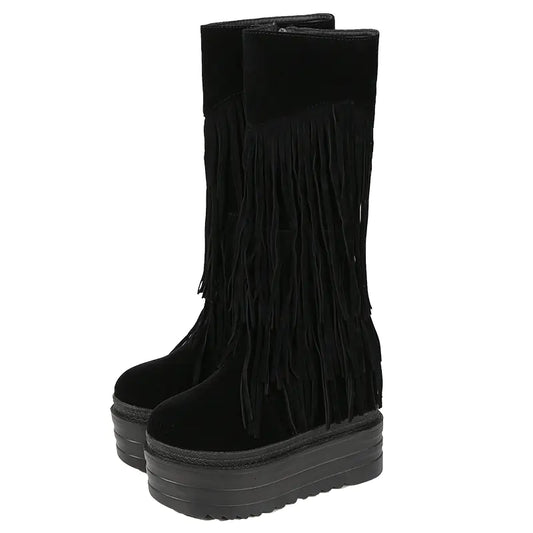 Fringed Super High Heel Boots for Women